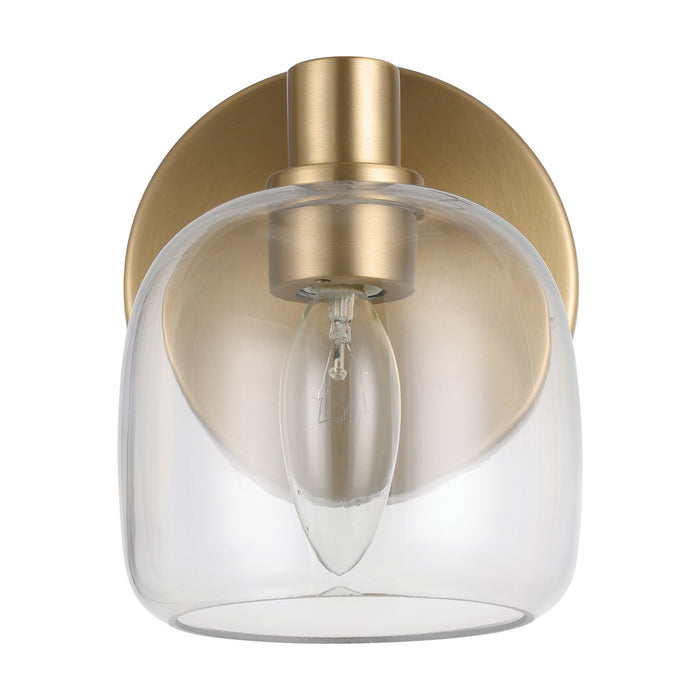 Vanity Light Thesis 206998A Valentina 5 inch 1 light Champagne Gold Vanity Light with Clear Glass Shade THESIS
