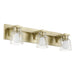 Vanity Light Thesis 207667A Dryden 24 inch 3 light Champagne Gold Vanity Light with Clear Ribbed Glass Shades THESIS