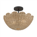 Semi-Flush Mount Millennium Lighting 99202-MB Malura 2-Light 16 Inch Rattan Semi-Flush Mount Millennium Lighting