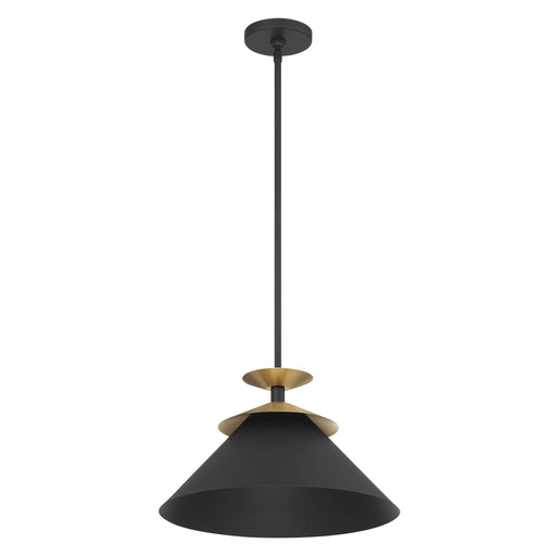 Pendant Light Thesis 207318A Tremolo 16 inch 1 light Textured Black and Champagne Gold Pendant Light THESIS
