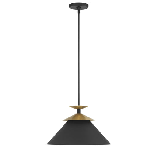 Pendant Light Thesis 207318A Tremolo 16 inch 1 light Textured Black and Champagne Gold Pendant Light THESIS