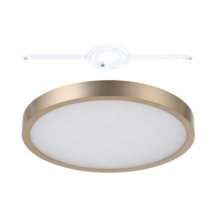 Flush Mount Thesis 207616A Argyle 16 inch Champagne Gold and Natural Alabaster 5CCT LED Flush Mount THESIS