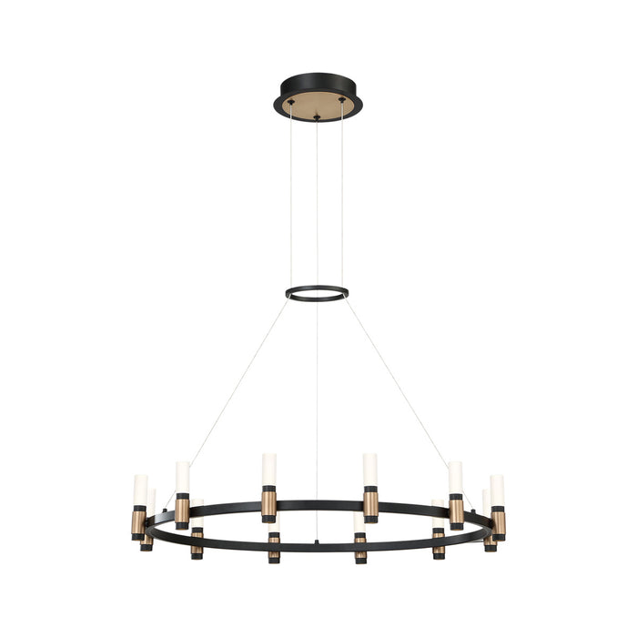 Eurofase 37043-018 Albany 32" Brass-Black Mix LED Chandelier