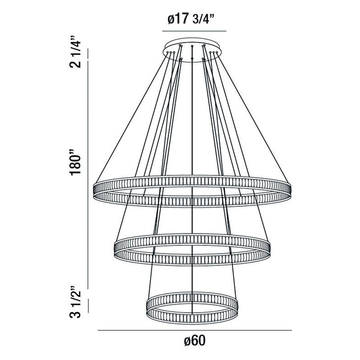 Eurofase 37090-012 Forster 60" Matte Black LED Chandelier