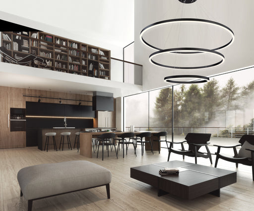 Eurofase 31474-023 Spunto 61" Matte Black LED Chandelier