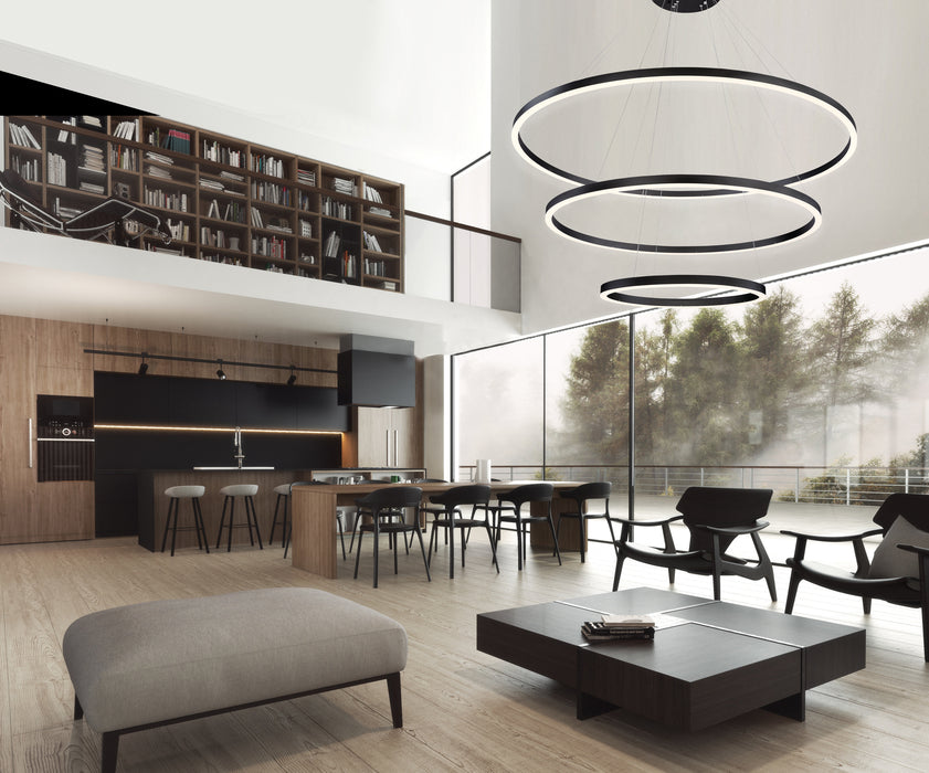 Eurofase 31474-023 Spunto 61" Matte Black LED Chandelier