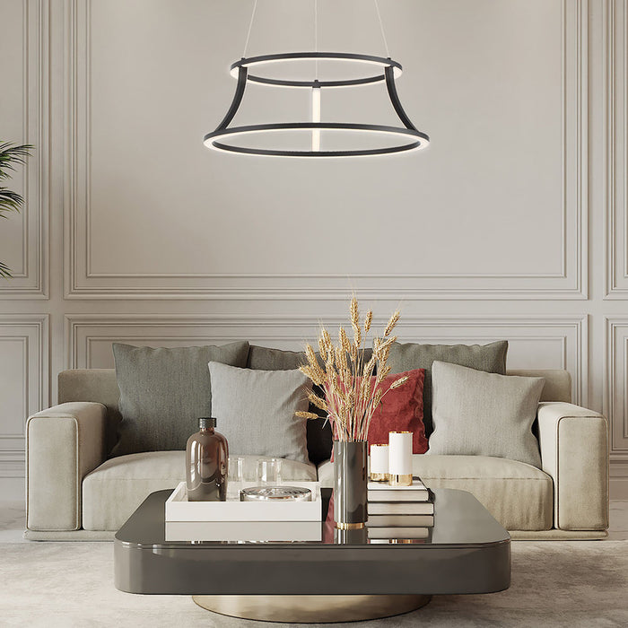 Eurofase 43885-015 Cadoux 20" Matte Black LED Chandelier