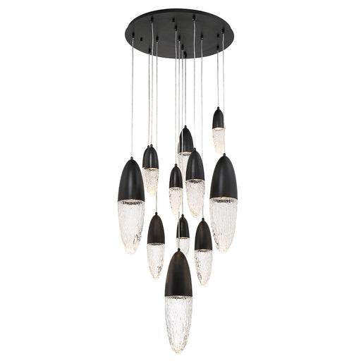 Eurofase 43859-022 Ecrou 30" Matte Black LED Chandelier