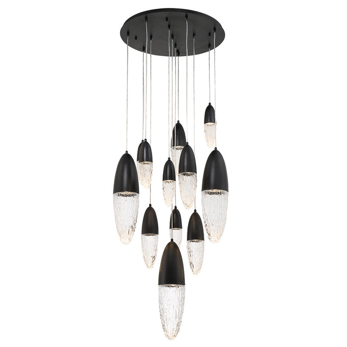 Eurofase 43859-022 Ecrou 30" Matte Black LED Chandelier