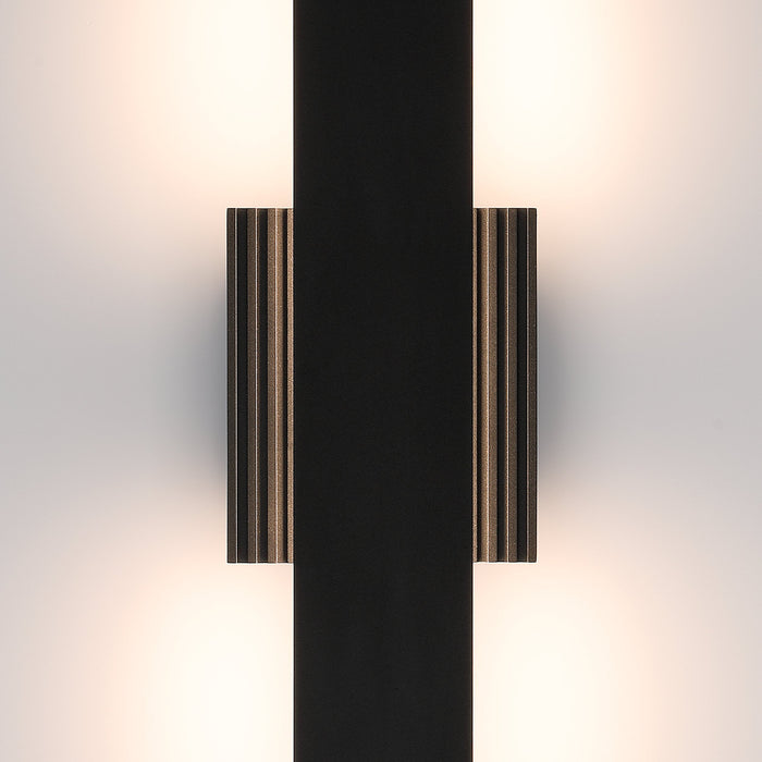 Exterior Wall Sconce Thesis 207712A Jacks 22 inch Textured Black 5CCT LED Exterior Wall Sconce THESIS