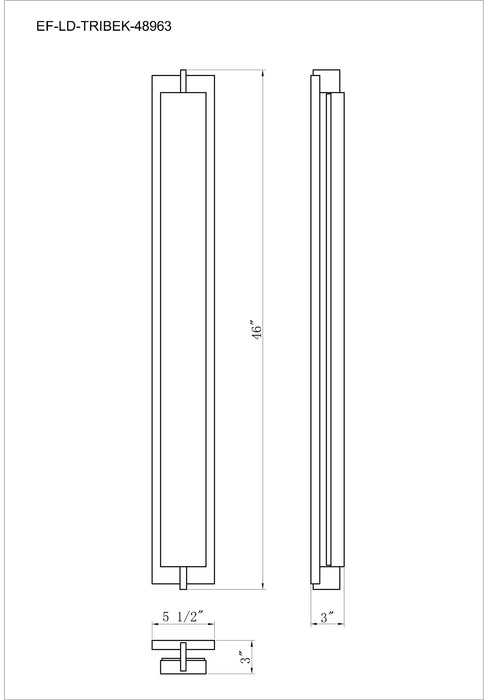 Eurofase 48963-015 Tribek 46" Gold LED Outdoor Wall Light