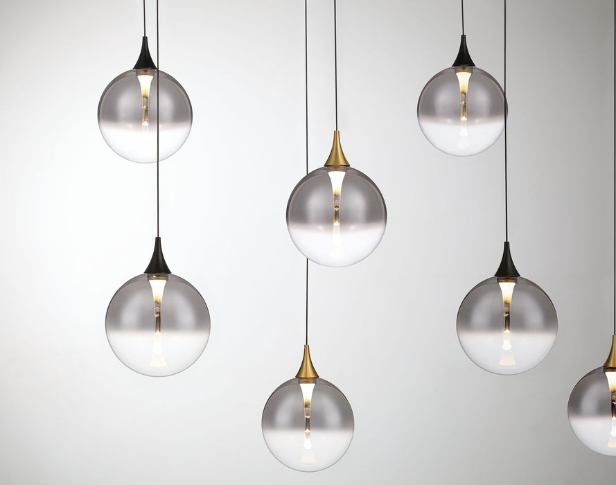 Eurofase 48940-023 Iissa 72" Gold-Black Mix LED Chandelier
