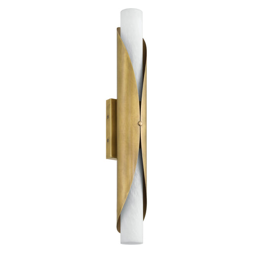 Wall Sconce Thesis 207619A Crescendo 30 inch 2 light Natural Brass Wall Sconce with Alabaster Glass THESIS