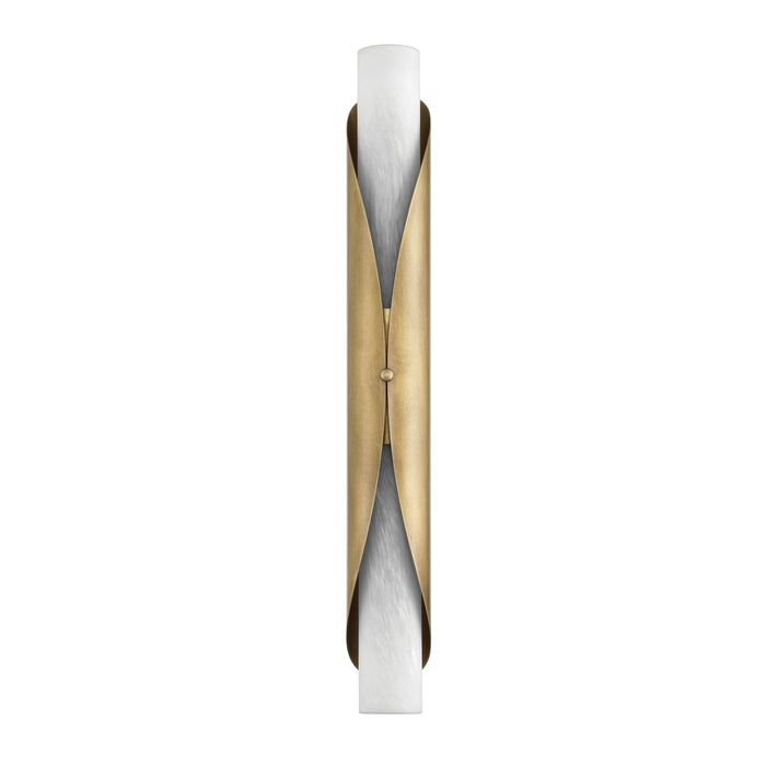 Wall Sconce Thesis 207619A Crescendo 30 inch 2 light Natural Brass Wall Sconce with Alabaster Glass THESIS