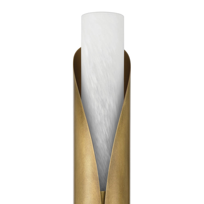 Wall Sconce Thesis 207619A Crescendo 30 inch 2 light Natural Brass Wall Sconce with Alabaster Glass THESIS