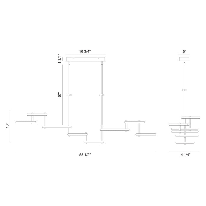 Eurofase 39421-012 Giro 59" Matte Black LED Chandelier