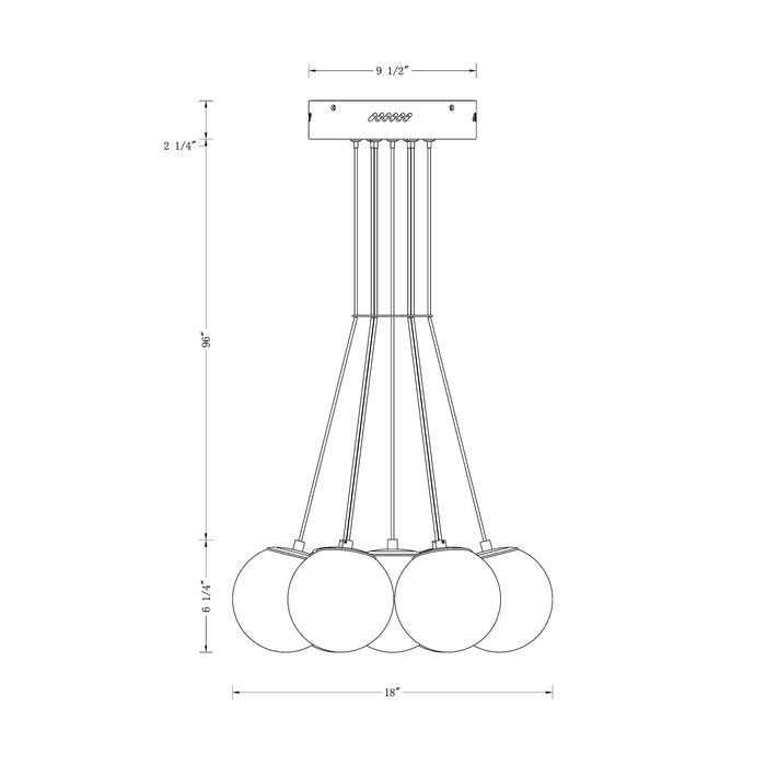 Eurofase 46805-010 Kepler 18" Gold LED Chandelier