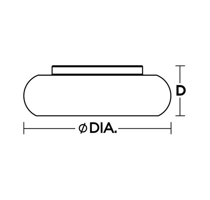 Technical drawing of a cylindrical tank with dimensions labeled