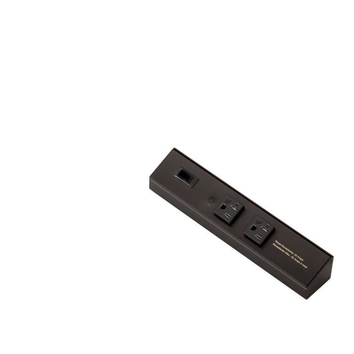 American Lighting ATOM Low Profile Power Strip With Receptacles and USB-A/C Ports Black)