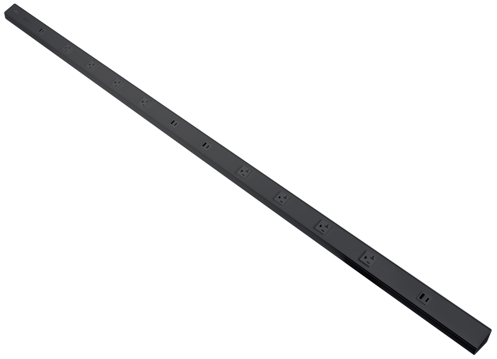 American Lighting ATOM Low Profile Power Strip With Receptacles and USB-A/C Ports Black)