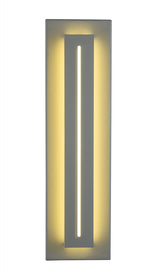 Outdoor Wall Light Avenue Lighting AV3218-SLV Avenue Outdoor 18"H Raised Panel LED Wall Sconce in Silver Avenue Lighting