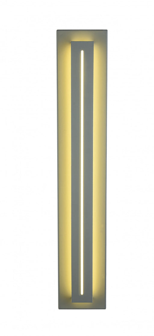 Outdoor Wall Light Avenue Lighting AV3228-SLV Avenue Outdoor 28"H Raised Panel LED Wall Sconce in Silver Avenue Lighting