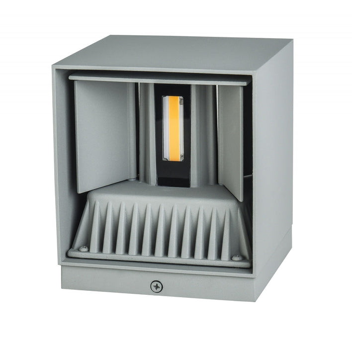 Outdoor Wall Light Avenue Lighting AV9887-SLV Avenue Outdoor 5"W Cube Up/Down 3000K LED Wall Sconce in Silver Avenue Lighting