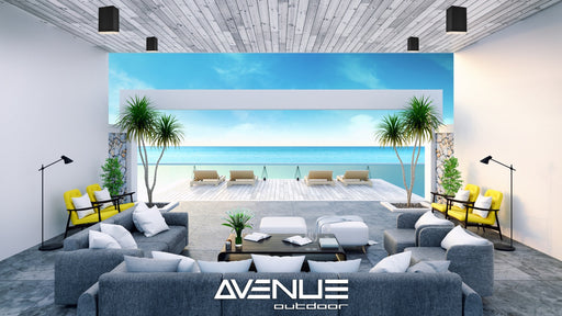 Outdoor Ceiling Light Avenue Lighting AV9888-BLK Avenue Outdoor 8"H 3000K LED Flushmount in Black Avenue Lighting