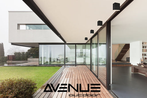Outdoor Ceiling Light Avenue Lighting AV9889-BLK Avenue Outdoor 7"H 3000K LED Flushmount in Black Avenue Lighting