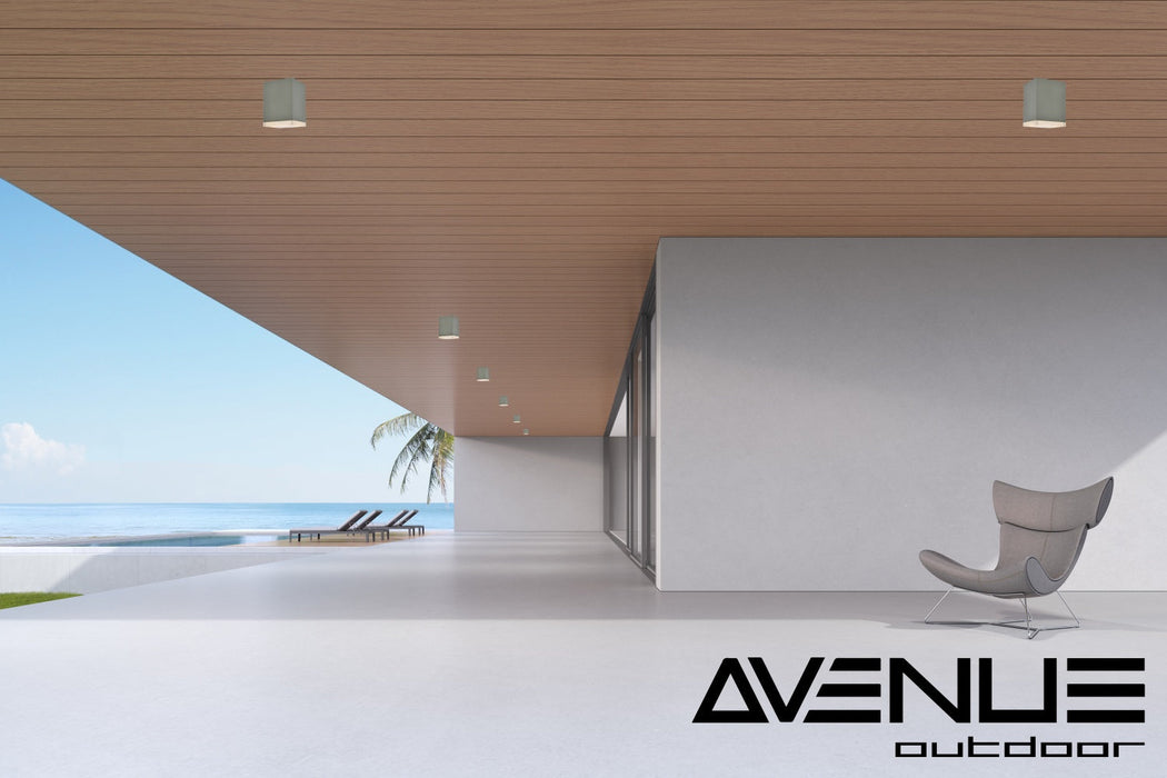 Outdoor Ceiling Light Avenue Lighting AV9889-SLV Avenue Outdoor 7"H 3000K LED Flushmount in Silver Avenue Lighting