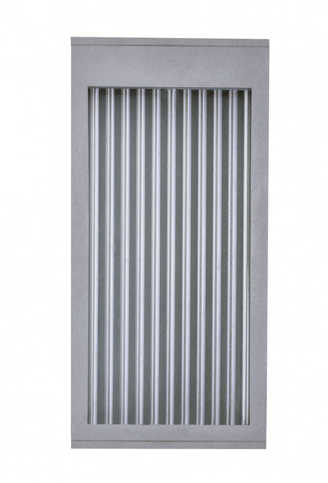 Outdoor Wall Light Avenue Lighting AV9901-SLV Avenue Outdoor 12"H 3000K LED Wall Sconce in Silver/Ribbed Glass Avenue Lighting