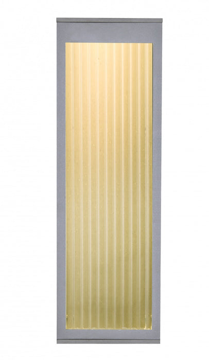 Outdoor Wall Light Avenue Lighting AV9902-SLV Avenue Outdoor 18"H 3000K LED Wall Sconce in Silver/Ribbed Glass Avenue Lighting