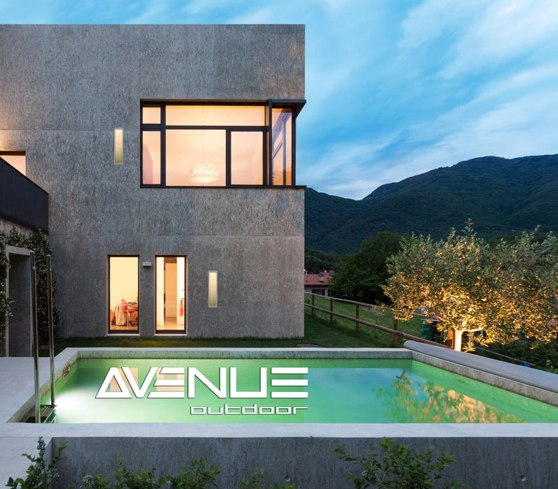 Outdoor Wall Light Avenue Lighting AV9903-SLV Avenue Outdoor 24"H 3000K LED Wall Sconce in Silver/Ribbed Glass Avenue Lighting