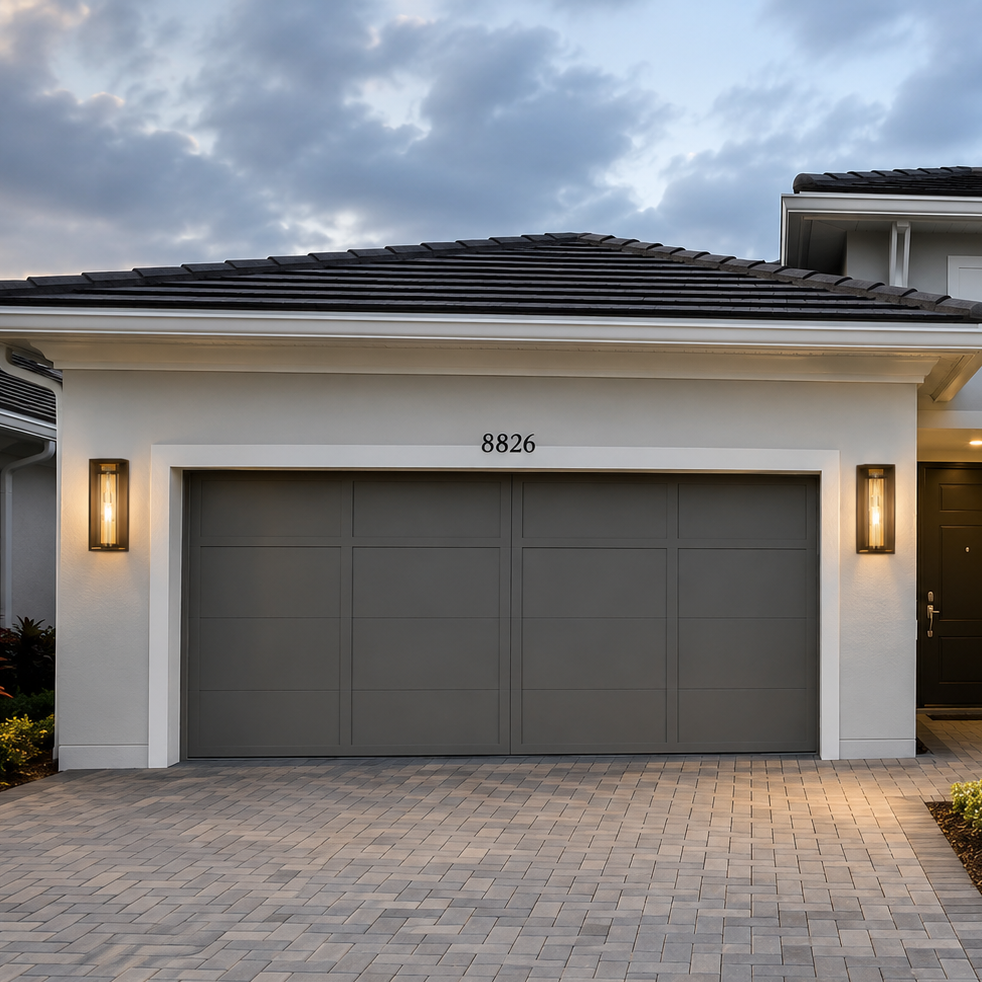 Modern Exterior Garage Lighting