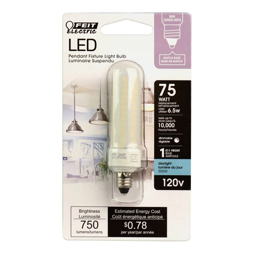 LED T4 BP75MC/850/LED T4 LED Light Bulb 75W Replacement 5000K E11 Candelabra Feit Electric