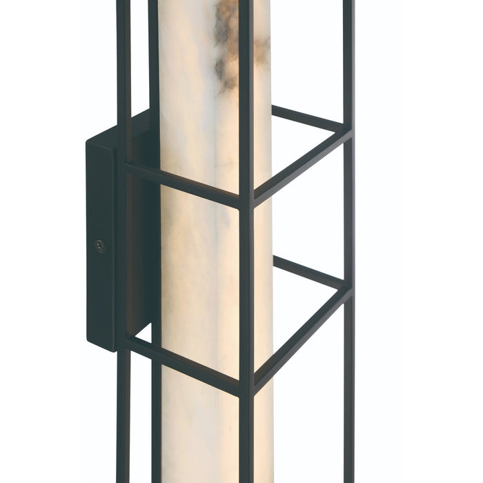 Wall Sconce Eurofase 46837-011 Blakley 16 Inch Alabaster and Black Outdoor Wall Sconce Eurofase