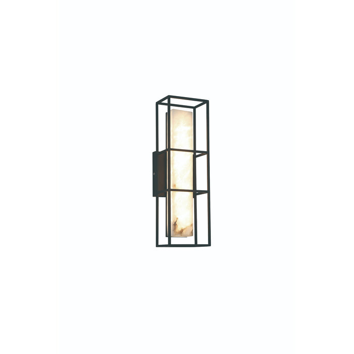 Wall Sconce Eurofase 46837-011 Blakley 16 Inch Alabaster and Black Outdoor Wall Sconce Eurofase