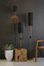 Lighting Kalalou CLL2804 Antique Gold Floor Lamp with Fluted Black Metal Shade Kalalou