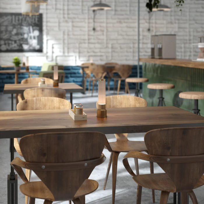 Kibun K70401 Candlestick Cordless Indoor Table Lamp Brushed Brass