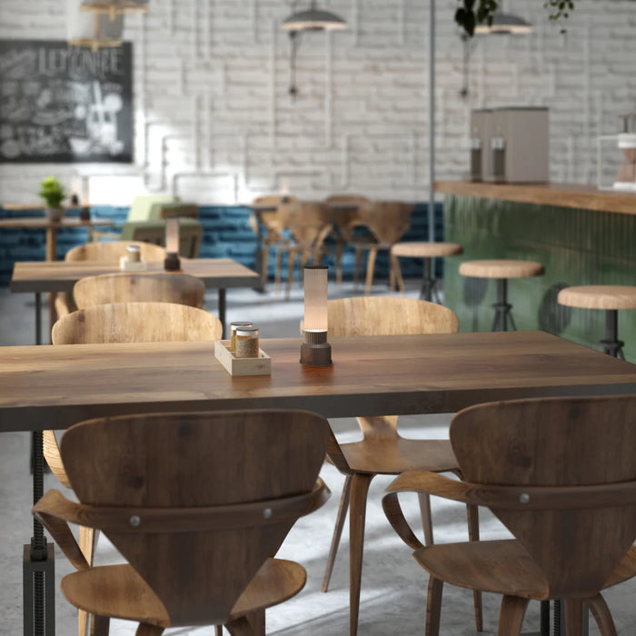 Kibun K70400 Candlestick Cordless Indoor Table Lamp Brushed Pewter