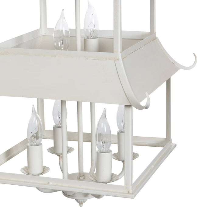 Chandelier Park Hill Collection Peace Pagoda Chandelier in Cream – Chinoiserie Lantern Style Park Hill Collection