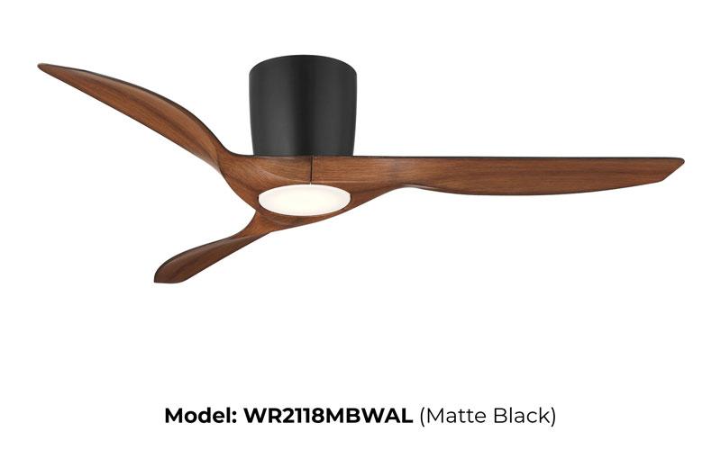 Wind River WR2118MBWAL Delta 52" Wi-Fi Ceiling Fan Matte Black & Walnut