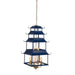 Chandelier Park Hill Collection ELH26050 Peace Pagoda Chandelier in Navy & Gold Park Hill Collection