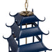 Chandelier Park Hill Collection ELH26050 Peace Pagoda Chandelier in Navy & Gold Park Hill Collection