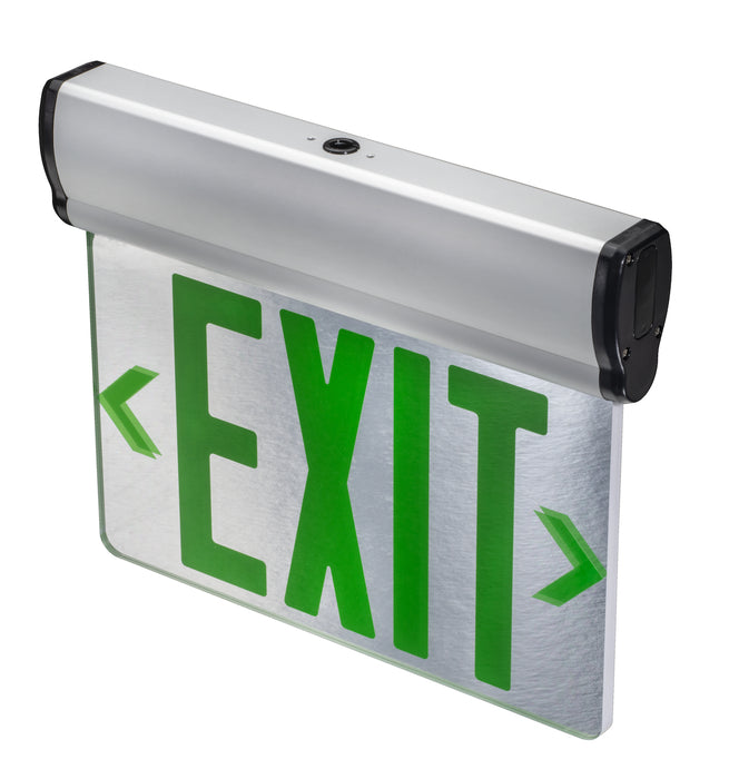 Topaz Edge-Lit LED Exit Sign Double Face Green/Mirrored 120/277V