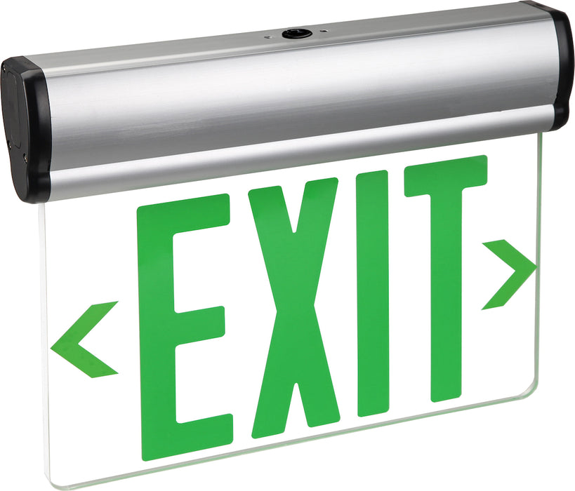 Topaz Edge-Lit LED Exit Sign Single Face Green/Clear, 120/277V