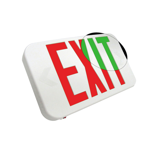 Exit Sign LED EZRXTEU2RGW (AC Only) Double Faced White Exit Sign with Red or Green Letters LightStoreUSA