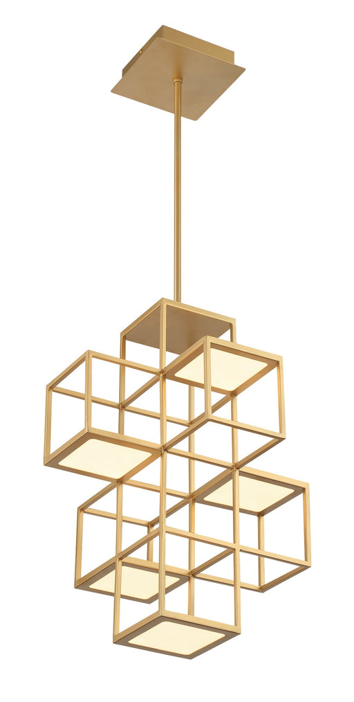 LED Chandelier Eurofase 38260-018 Ferro 5 Light Integrated LED Pendant Gold Eurofase