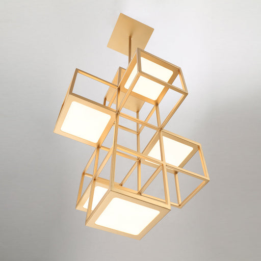 LED Chandelier Eurofase 38260-018 Ferro 5 Light Integrated LED Pendant Gold Eurofase