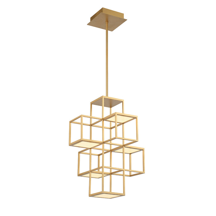 LED Chandelier Eurofase 38260-018 Ferro 5 Light Integrated LED Pendant Gold Eurofase